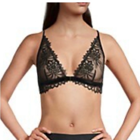 Free People Amelia Lace Bralette in Black - Picture 2 of 8